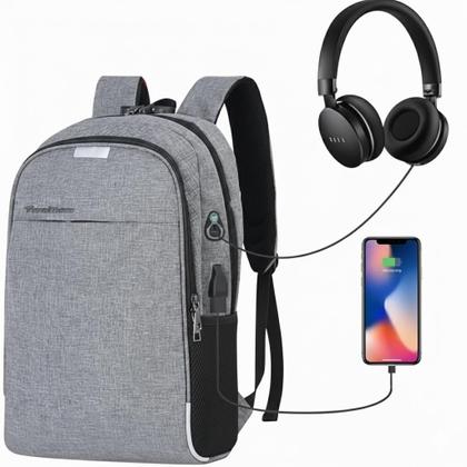 Imagem de Mochila Executiva para Notebook com Entrada USB Cinza