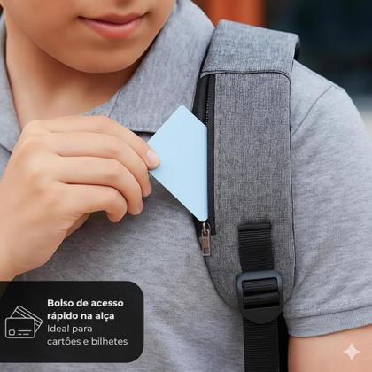 Imagem de Mochila Executiva para Notebook com Entrada USB Cinza