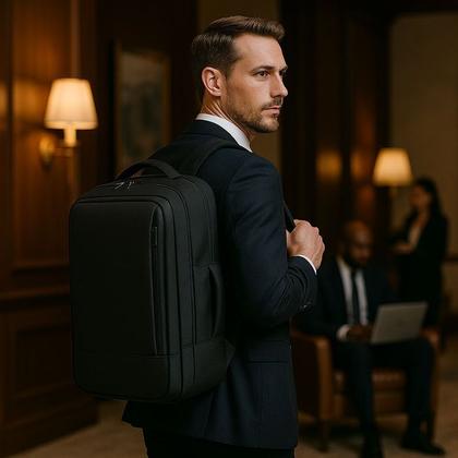 Imagem de Mochila Executiva Reforçada Impermeável Expansível com Entrada USB Notebook até 16 pol Premium