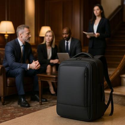 Imagem de Mochila Executiva Reforçada Impermeável Expansível com Entrada USB Notebook até 16 pol Premium