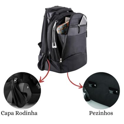 Imagem de Mochila Executiva Rodinha Puxador Reforçado Cabo Aço