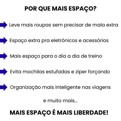 Imagem de Mochila Expansível Grande em Nylon Executiva Expansiva 50 Litros Ajustável Entrada USB para Viagem de Bordo Avião Compartimento para Notebook