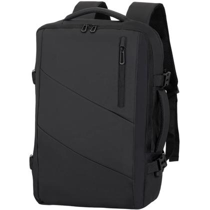 Imagem de Mochila Expansível Grande em Nylon Executiva Expansiva 50 Litros Ajustável Entrada USB para Viagem de Bordo Avião Compartimento para Notebook