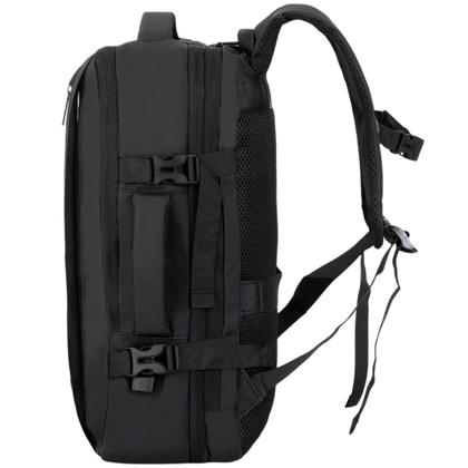 Imagem de Mochila Expansível Grande em Nylon Executiva Expansiva 50 Litros Ajustável Entrada USB para Viagem de Bordo Avião Compartimento para Notebook