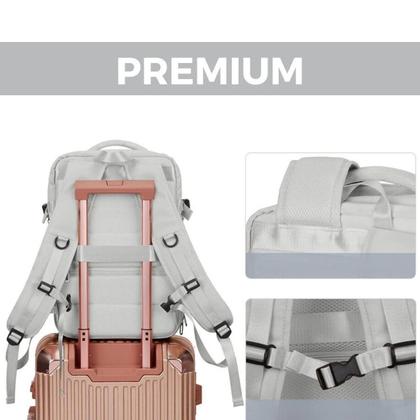 Imagem de Mochila Expansível Notebook Mala Viagem Impermeável Reforçada Antiroubo com Porta USB