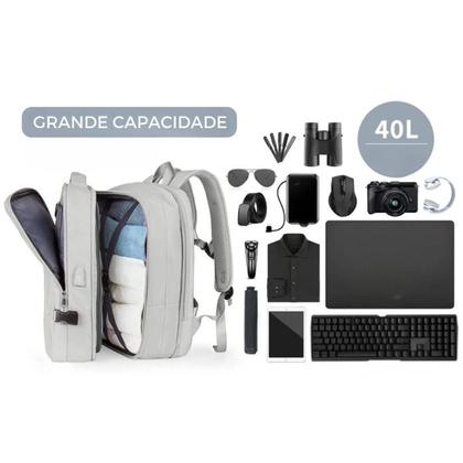 Imagem de Mochila Expansível Notebook Mala Viagem Impermeável Reforçada Antiroubo com Porta USB