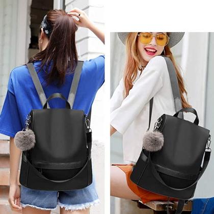 Imagem de Mochila Feminina Barata Anti Furto Impermeável Leve Fashion Impermeável Faculdade Escola Meninas Média Leve