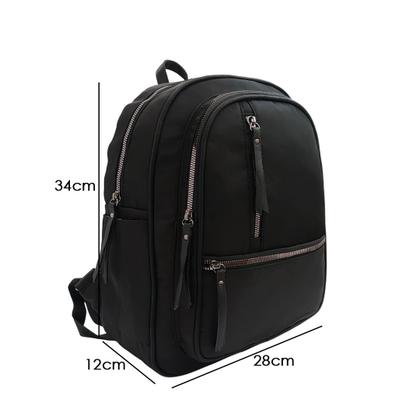 Imagem de Mochila Feminina Casual Escolar Nylon Resistente a Respingos Alça Ajustável Notebook Trabalho Viagem 4 Cores Disponíveis