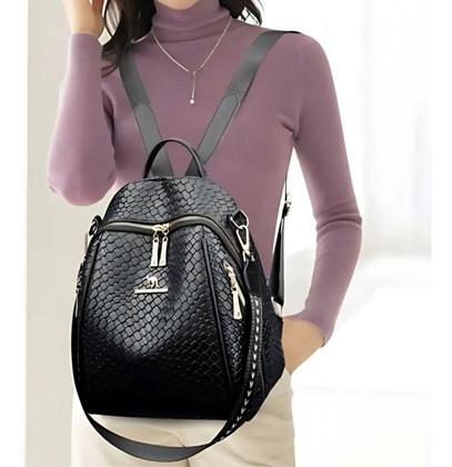 Imagem de Mochila Feminina Couro Pu Pequena Versátil Estilosa Luxuosa