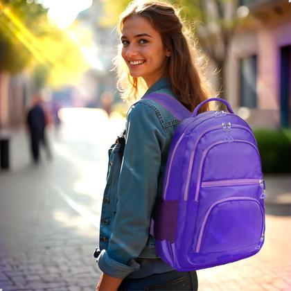 Imagem de Mochila Feminina Escolar Grande Adolescente Espaçosa