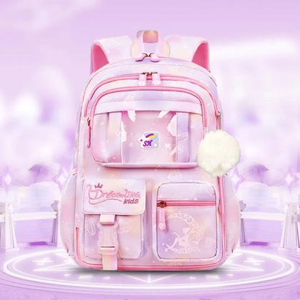 Imagem de Mochila Feminina Escolar Grande Rosa Barbie Luxo Princesa