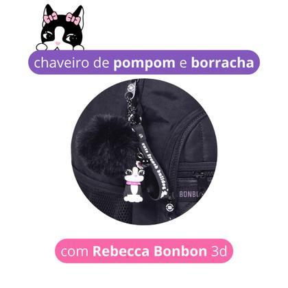 Imagem de Mochila Feminina Escolar Rebecca Bonbon Costas Preta Infantil Juvenil