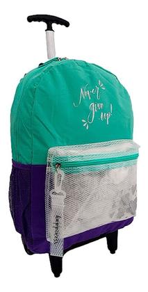 Imagem de Mochila Feminina Infantil Juvenil Rodinhas Colorida Escolar