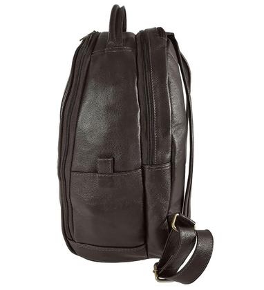 Imagem de Mochila Feminina Masculina De Couro Legítimo Para Notebook