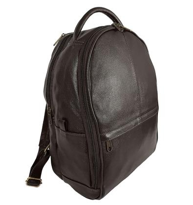 Imagem de Mochila Feminina Masculina De Couro Legítimo Para Notebook