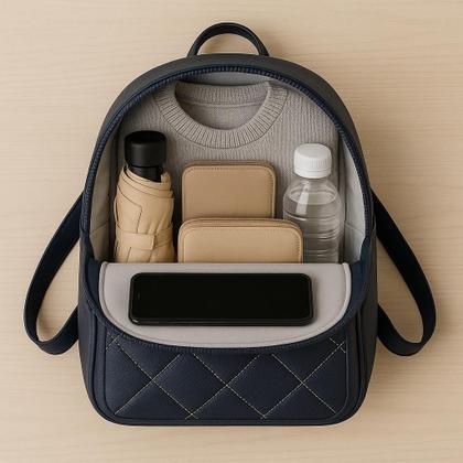 Imagem de Mochila Feminina Média material sintético Alça Ajustável Estilo Casual