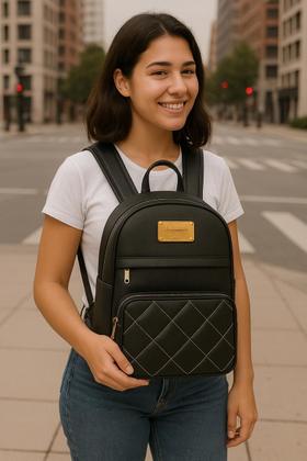 Imagem de Mochila Feminina Média material sintético Alça Ajustável Estilo Casual