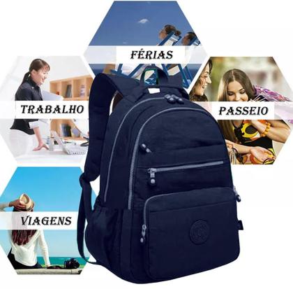 Imagem de Mochila Feminina Notebook Tactel Flexivel Resistente Impermeavel Trabalho Escola Viagem