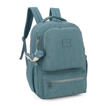 Imagem de Mochila Feminina Notebook Tecido Crinkle Chaveiro Pelúcia