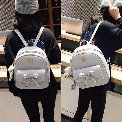 Imagem de Mochila Feminina Pequena com Carteira Barata Resistente Bolsa Escola Faculdade COm alça Impermeavel Presente Casual