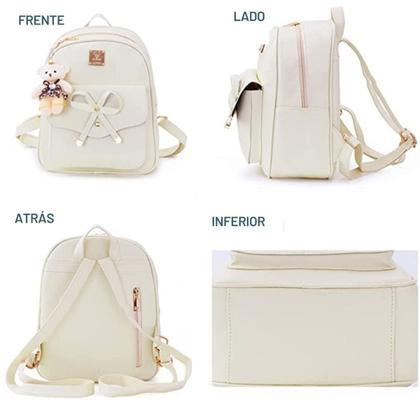Imagem de Mochila Feminina Pequena com Carteira Barata Resistente Bolsa Escola Faculdade COm alça Impermeavel Presente Casual