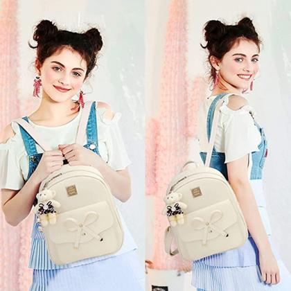 Imagem de Mochila Feminina Pequena com Carteira Barata Resistente Bolsa Escola Faculdade COm alça Impermeavel Presente Casual