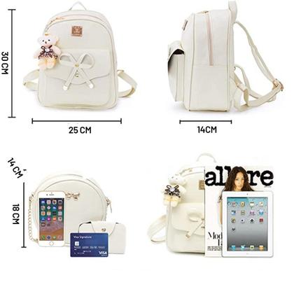 Imagem de Mochila Feminina Pequena com Carteira Barata Resistente Bolsa Escola Faculdade COm alça Impermeavel Presente Casual