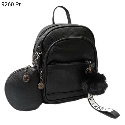 Imagem de Mochila Feminina Pequena com Necessaire e Pompom 9260