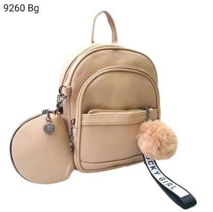 Imagem de Mochila Feminina Pequena com Necessaire e Pompom 9260