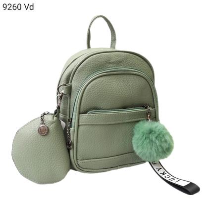 Imagem de Mochila Feminina Pequena com Necessaire e Pompom 9260