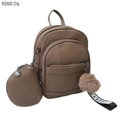 Imagem de Mochila Feminina Pequena com Necessaire e Pompom 9260