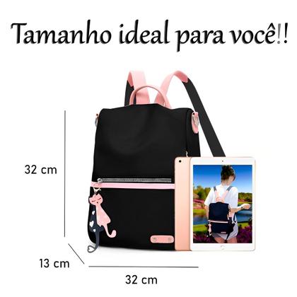 Imagem de Mochila Feminina Vira Bolsa Ombro Lateral Costas Trabalho Escola FaculdadeTreino Casual Original Linha Confort Premium