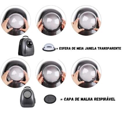 Imagem de Mochila Foguete De Transporte Para Cães E Gatos Com Visor - Tep Tep