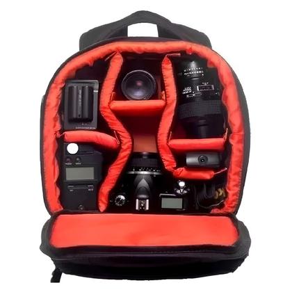 Imagem de Mochila Fotografica Para Câmera Lente E Acessórios Com Frente Rígida Preta