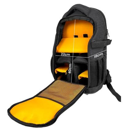 Imagem de Mochila Fotográfica Para Câmeras Dslr Mirrorless E Lentes Com Divisórias Removíveis - Cor Ônix