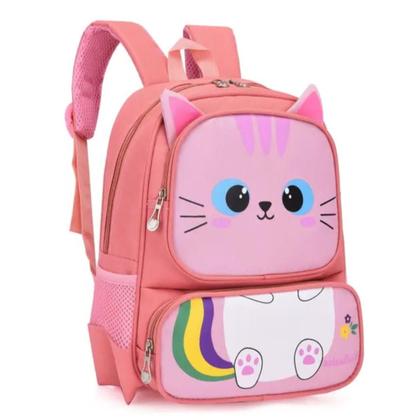 Imagem de Mochila Gatinho Infantil Menina De Costa Passeio Creche 24H