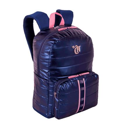 Imagem de Mochila Grande Capricho Puffer Azul Metálico Sestini
