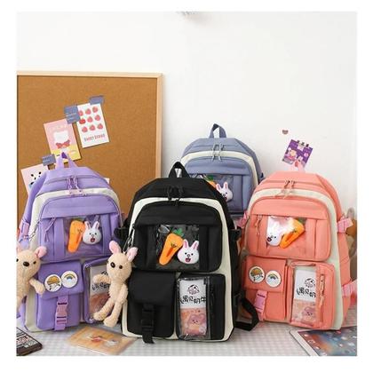 Imagem de Mochila Grande Com Kit Escolar Completo 4 Pçs Viagem Passeio