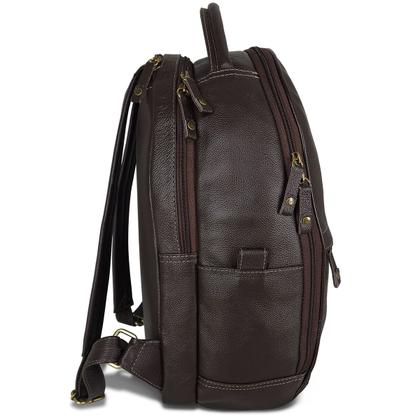 Imagem de Mochila Grande de Couro Com Suporte Para Notebook Até 15,6