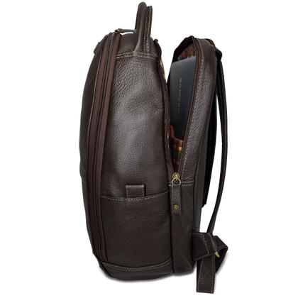 Imagem de Mochila Grande de Couro Com Suporte Para Notebook Até 15,6