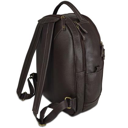 Imagem de Mochila Grande de Couro Com Suporte Para Notebook Até 15,6