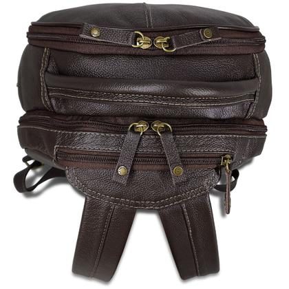 Imagem de Mochila Grande de Couro Com Suporte Para Notebook Até 15,6