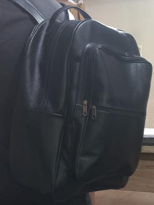 Imagem de Mochila Grande de Couro Reforçada Trabalho Estudo Passeio Fabricação Própria