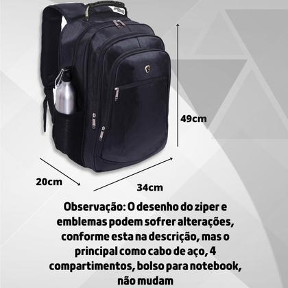 Imagem de Mochila Grande Masculina Impermeável Faculdade Alça Reforçada Grande