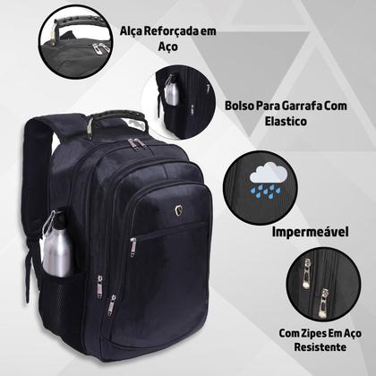 Imagem de Mochila Grande Masculina Impermeável Faculdade Alça Reforçada Grande