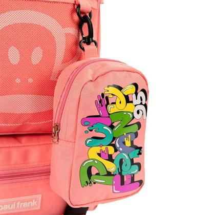 Imagem de Mochila Grande Paul Frank Casual Coral 2 Compartimentos