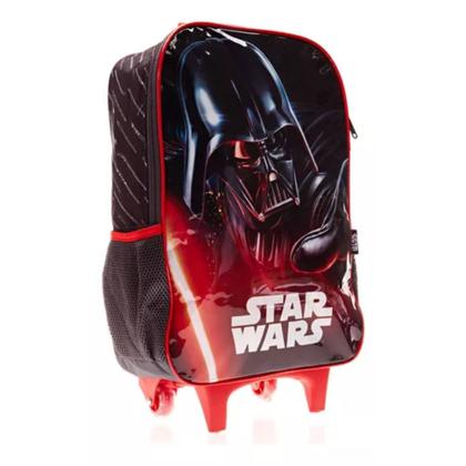 Imagem de Mochila Grande Rodinha Escolar Infantil Star Wars Vermelho