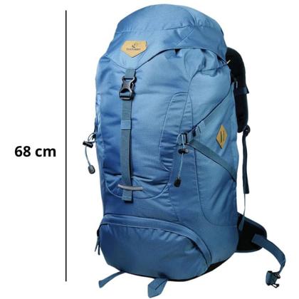 Imagem de Mochila Guara Azul 50 L Guepardo Cargueira Camping com Cinta Ajustavel, Capa