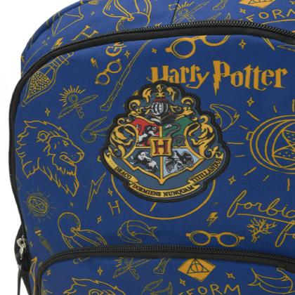 Imagem de Mochila Harry Potter Ícones e Divisão Para NotebookAzul