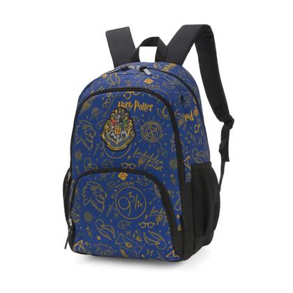 Imagem de Mochila Harry Potter Ícones e Divisão Para NotebookAzul